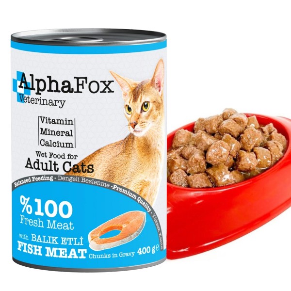 Alphafox Konserve Kedi Maması Balıklı 400g