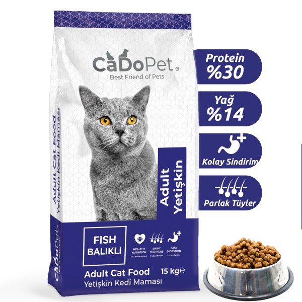 CaDoPet Yetişkin Kedi Maması 15 Kg Balıklı