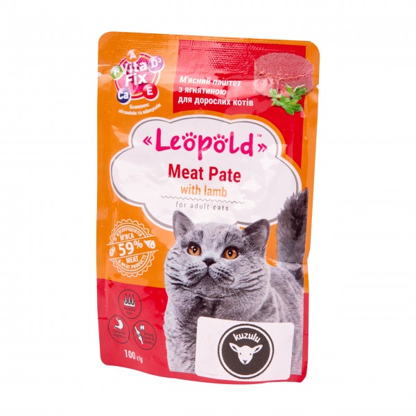 LeöPöld Yaş Kedi Maması 100g Kuzu Etli